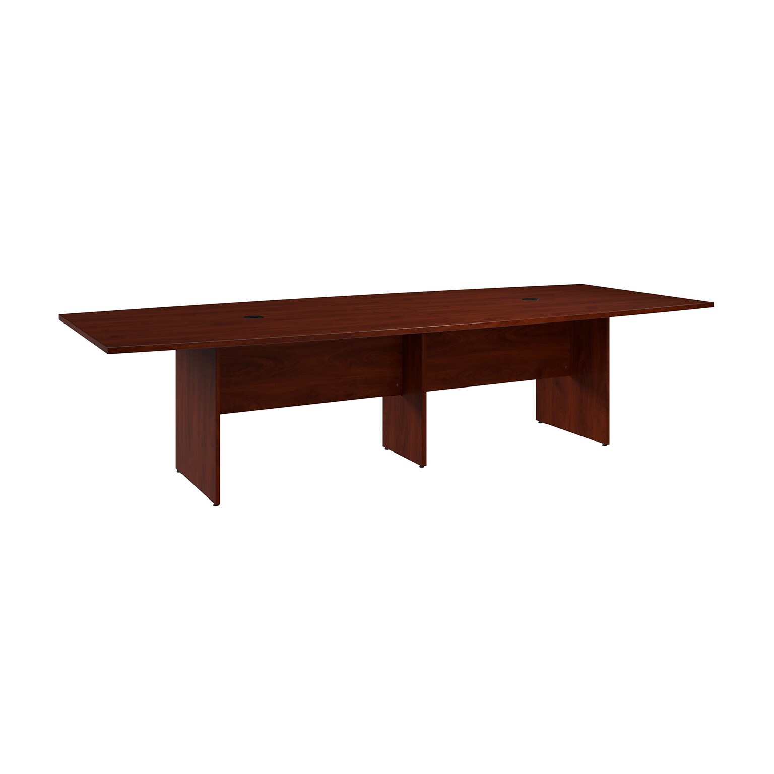 Bush Business Furniture 120W x 48D Boat Shaped Conference Table with Wood Base, Hansen Cherry (99TB12048HCK)