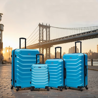 InUSA Endurance 4-Piece Hardside Spinner Luggage Set, TSA Checkpoint Friendly, Teal (IUENDSMLXL-TEA)