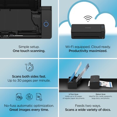 RICOH ScanSnap IX1300 Wireless Duplex Document Scanner, Black (PA03805-B105)
