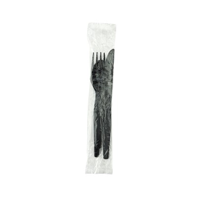 Dixie Individually Wrapped Polystyrene Cutlery Set, Heavy-Weight, Black, 250/Carton (CH56C7)