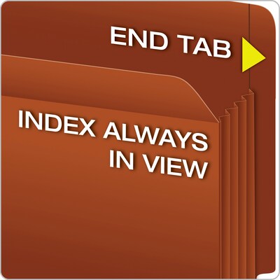 Pendaflex Reinforced File Pocket, 3 1/2 Expansion, Letter Size, Redrope (95343)