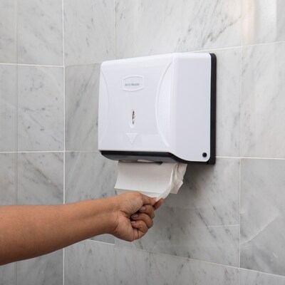 Mind Reader Folded Paper Towel Dispenser, White (PTWIDE-WHT)