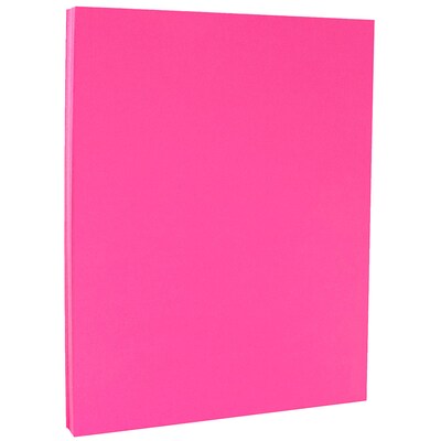 JAM Paper Bright Hue 65 lb. Cardstock Paper, 8.5" x 11", Ultra Fuchsia, 50 Sheets/Pack (184851)