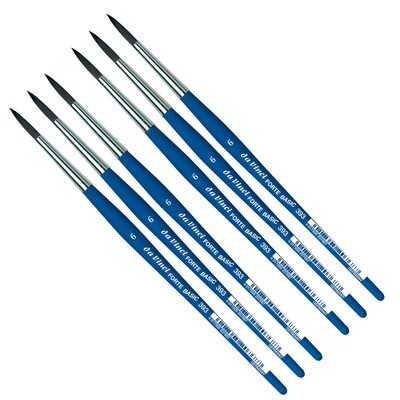 da Vinci FORTE BASIC Acrylic Synthetic Bristle, Round Brush, 6/Pack (DVXVA3936-6)