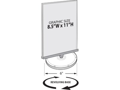 Azar Sign Holder, 8.5" x 11", Vertical, Clear Acrylic, 2/Pack (108554)