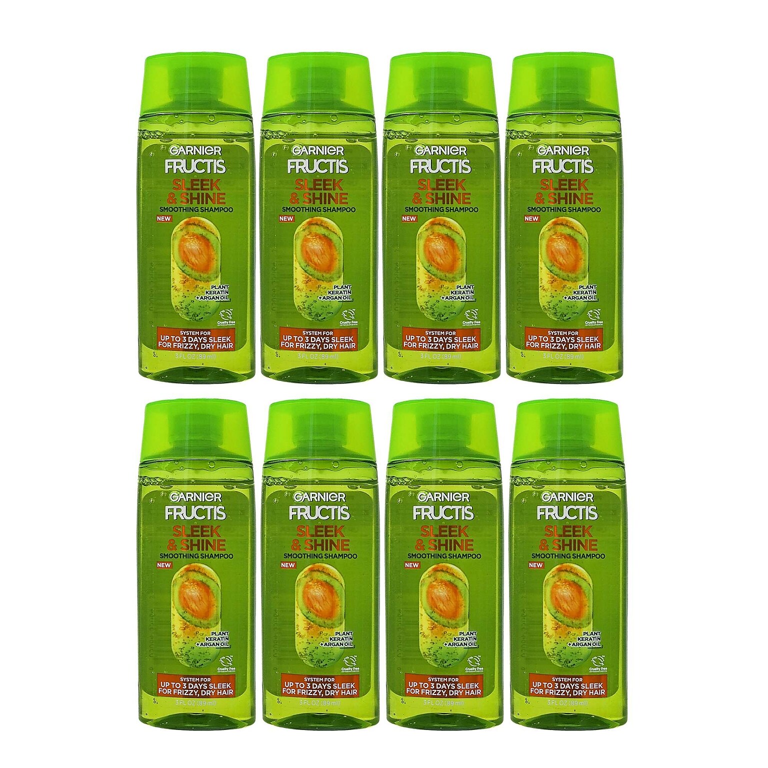 Garnier Fructis Sleek & Shine Shampoo, 3 oz Bottle, 8 Bottles/Bag, 18 Bags/Carton