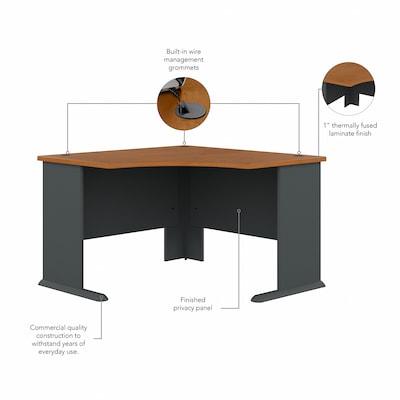 Bush Business Furniture Cubix 48"W Corner Desk, Natural Cherry/Slate (WC57466)