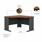 Bush Business Furniture Cubix 48W Corner Desk, Natural Cherry/Slate (WC57466)