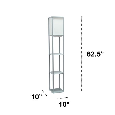 Creekwood Home Classix 62.5" Floor Lamp with Rectangular Shade, Gray (CWF-3009-GY)