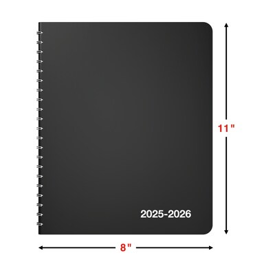 2025-2026 Staples 8" x 11" Academic Monthly Planner, Black (ST23571-25)