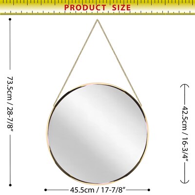Infinity Instruments Franc Decorative Wall Mirror, Metal, 17.5"Dia. (15462GD)