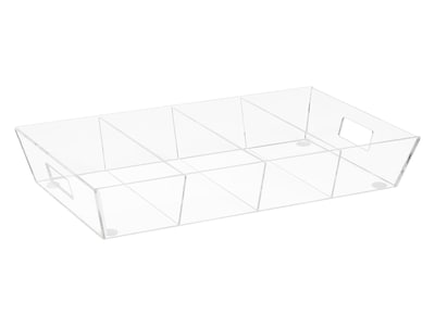Mind Reader Acrylic 4-Compartment Snack Organizer Tray, Clear (SNACKBEVT-CLR)