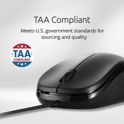 Kensington MY201 Simple Solutions Ambidextrous Mouse, Black (TAA)(K55114TAA)