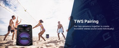 Emerson EDS-1200 Portable Bluetooth Party Speaker with Wireless Microphone, Black (EDS-1200)