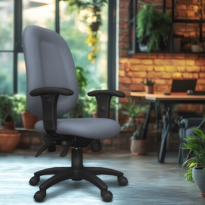 Regency Comfort Series Ergonomic Fabric Swivel Task Chair, Grey (125-GY)