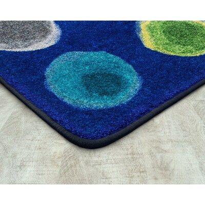 Joy Carpets Watercolor Spots Nylon 78 x 109 Machine Tufted Rug, Marine (2143D-02)