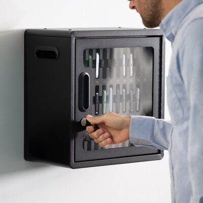 Luxor CellGuard Lockable 36-Unit Cell Phone Cabinet with Wall Mounting Kit, Black Powder Coated Steel (CHZZ002)
