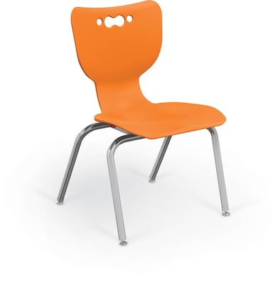 MooreCo 14 Hierarchy Student Chair with 4 Legs, Orange/Chrome Base (703673595421)