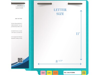 Medical Arts Press Heavy-Duty End Tab File Folder, Straight Cut, Letter Size, Light Blue, 40/Box (S-09459-LBL)
