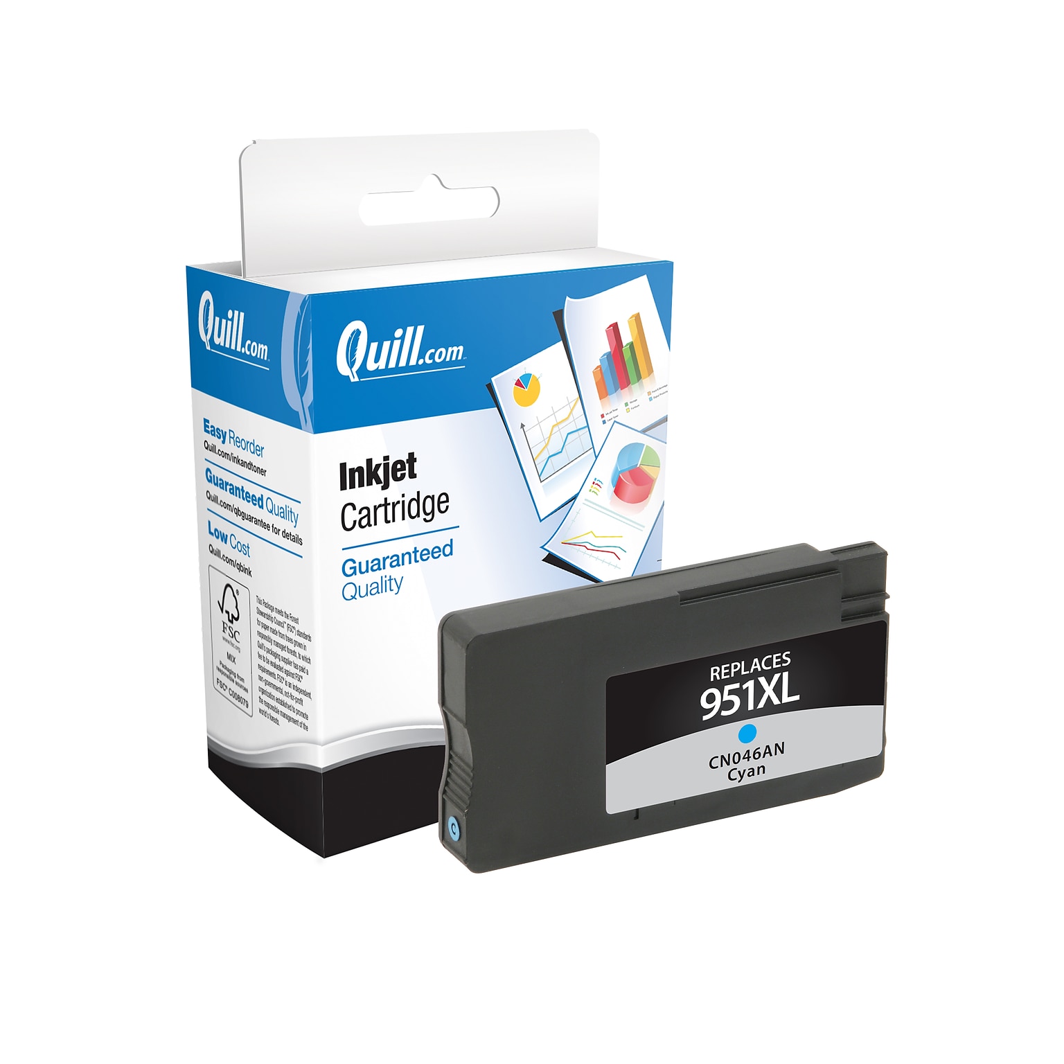 Quill Brand® HP 951XL Remanufactured Cyan Ink Cartridge, High Yield (CN046AN#140)