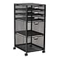 Mind Reader 5-Drawer Mobile Cart with Drawers Laundry Organizer Utility Cart with Wheels, Metal, Black (5TWHEEL-BLK)