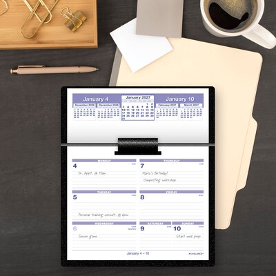 2027 AT-A-GLANCE Flip-A-Week 5.5 x 7 Weekly Desk Calendar, White/Purple (SW700X-00-27)