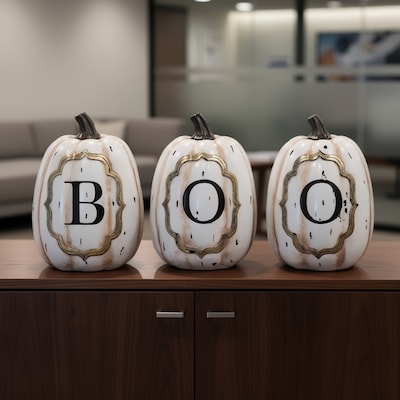 National Tree Company 13" BOO Pumpkin Assortment (RAH-ZHS10294A)