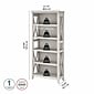 Bush Furniture Key West 66"H 5-Shelf Bookcase with Adjustable Shelves, Linen White Oak Laminated Wood (KWB132LW-03)