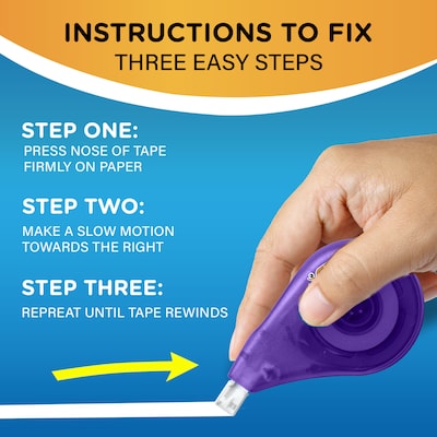 BIC Wite-Out EZ Correct Correction Tape, White (WOTAPP1)