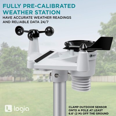 Logia 7-in-1 Wi-Fi Weather Station w/ Solar, Indoor/Outdoor Weather Station w/Forecast Data & More! (LOWSC710SWB)