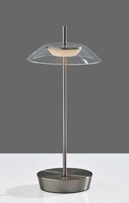 Adesso ADS360 Ako 12"H LED Table Lamp, Steel/Clear Acrylic (AD9206-22)