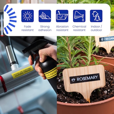 Brother P-touch TZe-231 Laminated Label Maker Tape, 1/2" x 26-2/10', Black on White, 8/Pack (TZe-2318PKB)