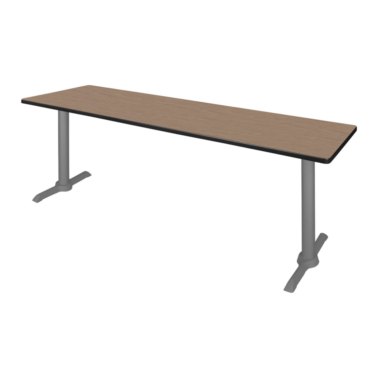 Regency Cain Steel T-Base Training Seminar Table, 84 x 24, Noble Oak/Grey Base (MTRCT8424NOGY)