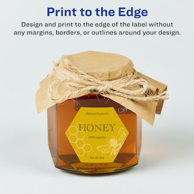 Avery Laser/Inkjet Decorative Edge Waterproof Multipurpose Labels, 2.8906"  x 2.5", White, 60/Pack (94121)