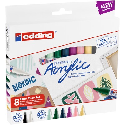 edding Acrylic Paint Marker, Nordic Colors, 8/Pack (EDD4SES8N)