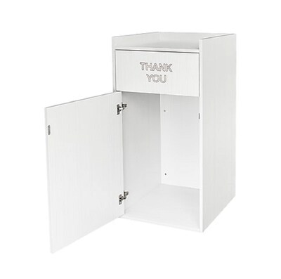 Alpine Industries Wood Trash Can, 40 Gallon, White, 2/Pack (476-WHI-2PK)