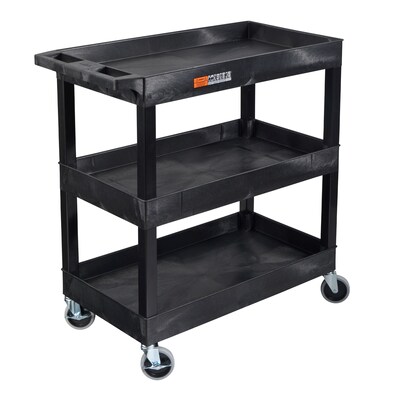 Luxor TUFFY XL 3-Shelf Multi-Purpose Utility Cart, Black (EC111-B)