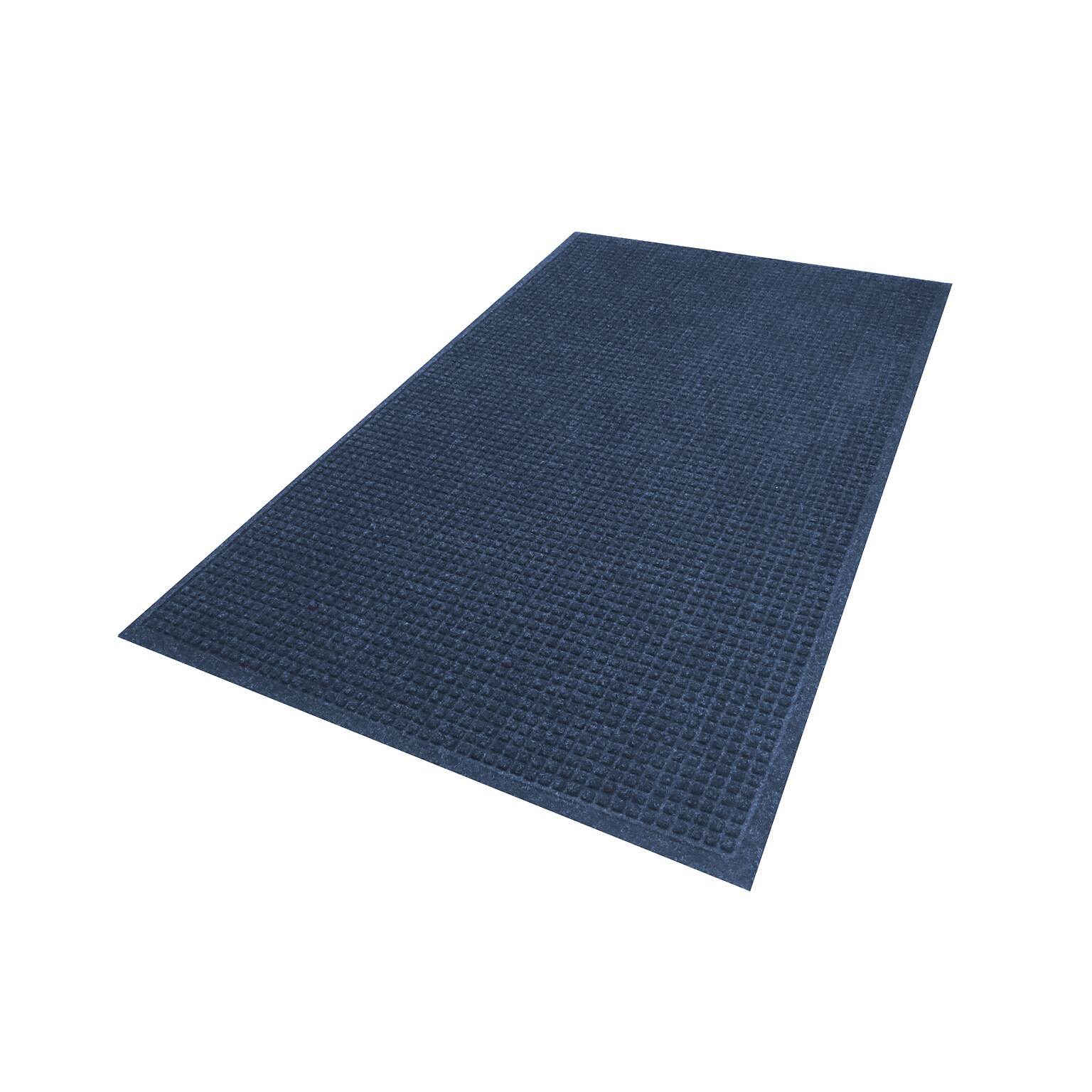 M + A Matting WaterHog Squares Fashion Commercial Wiper/Scraper Entrance Floor Mat, 6 x 12, Navy (28061612170)