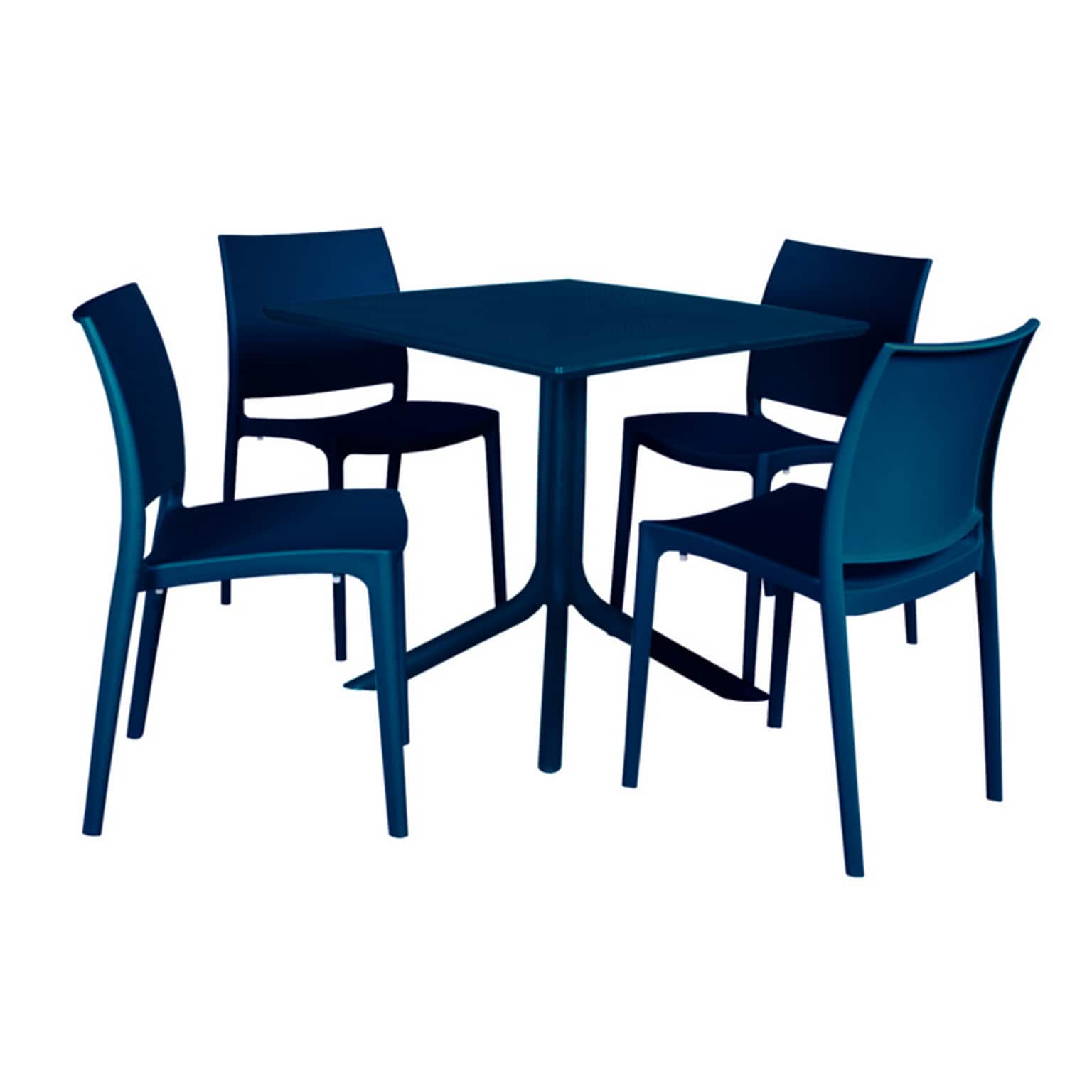 Regency Niche Terrace 5-Piece Square Dining Set, 31.5D x 31.5W, Coastal Navy (TOB3131NV41NV)