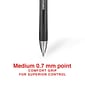 Staples® Sonix® Retractable Gel Pens, Medium Point, 0.7mm, Black, 12/Pack (13561-CC)