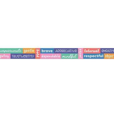 Carson Dellosa Education We Stick Together Straight Bulletin Board Borders, 3" x 3', Positive Words, 6/Bundle (CD-108520-6)