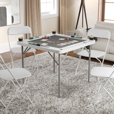 Flash Furniture Silas Folding Card Game Table, White/Gray (DADMJZ88WHGY)