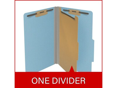 Medical Arts Press Pressboard Classification Folder, 1 Divider, 2" Expansion, Legal Size, Blue, 10/Box (DV-T52-14-3BLU)