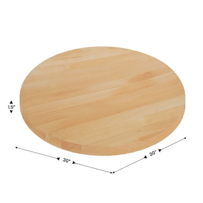 Flash Furniture Bennett 30"Dia. 1.5" Thickness Round Table Top, Wooden, Natural (GSF00330RNAT)