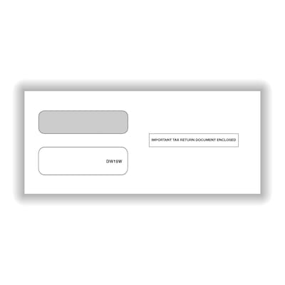 ComplyRight Moistenable Glue Security Tinted Double-Window Tax Envelopes, 3 7/8 x 8 3/8, 50/Pack (