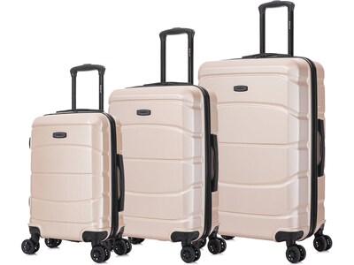 DUKAP Sense 3-Piece Hardside Spinner Luggage Set, TSA Checkpoint Friendly, Champagne (DKSENSML-CHA)