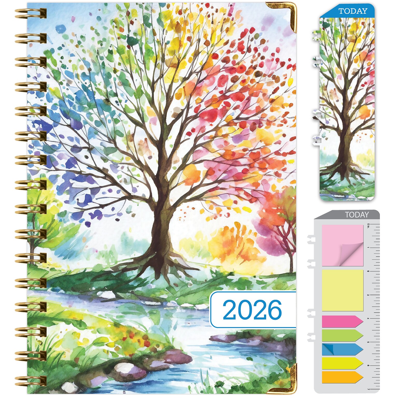 2026 Global Printed Products Tree Seasons 5.5 x 8 Weekly & Monthly Planner, Paperboard Cover (NRY26-58-20)