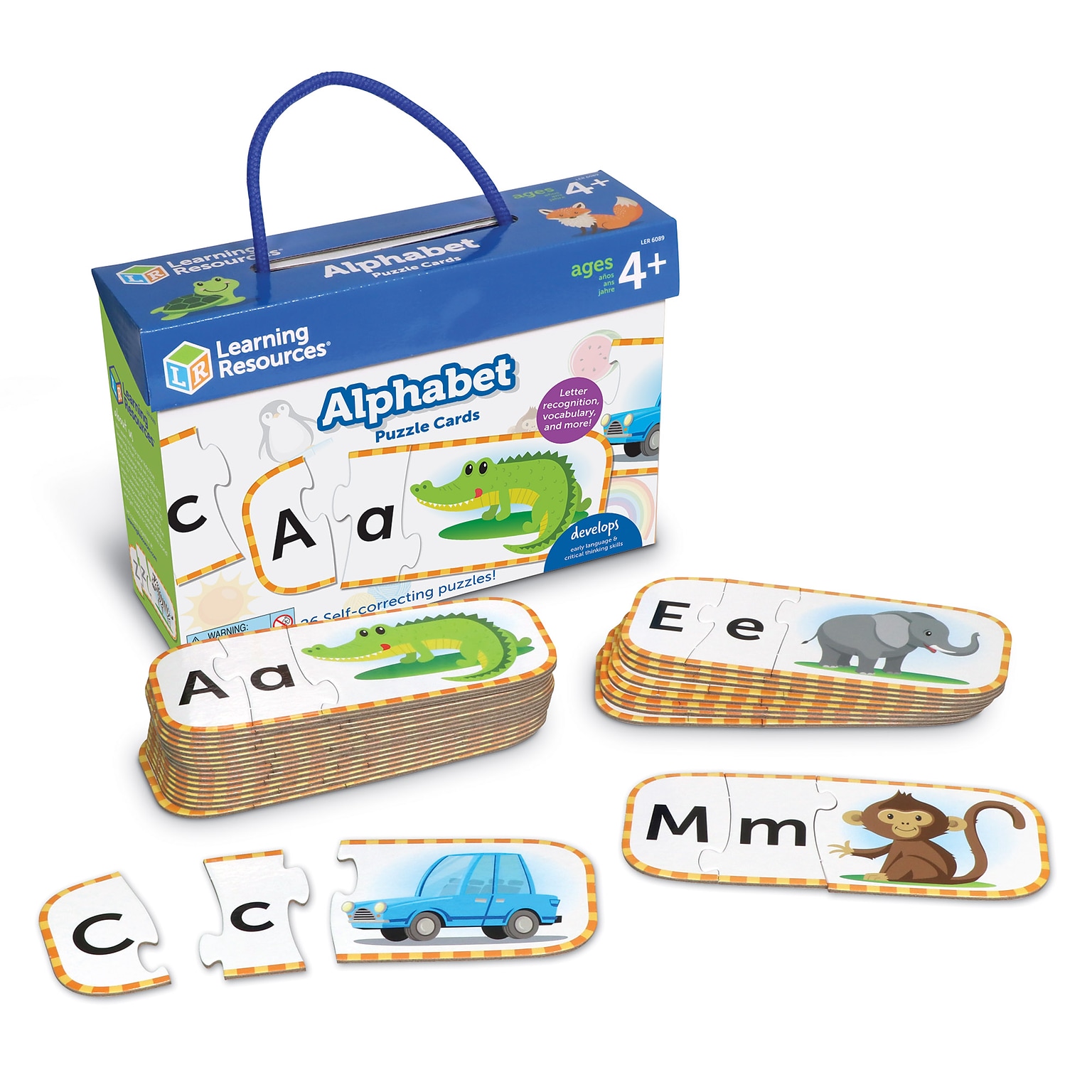 Learning Resources Alphabet Self Correcting Puzzle Cards, 26/Set (LER6089)