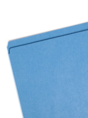 Smead File Folders, Reinforced Straight-Cut Tab, Letter Size, Blue, 100/Box (12010)