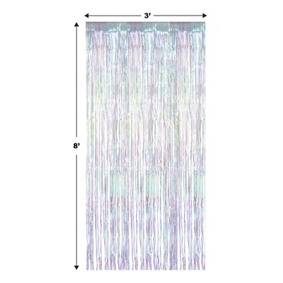 Beistle Metallic Fringe Curtain, Iridescent, 2/Pack (53528)